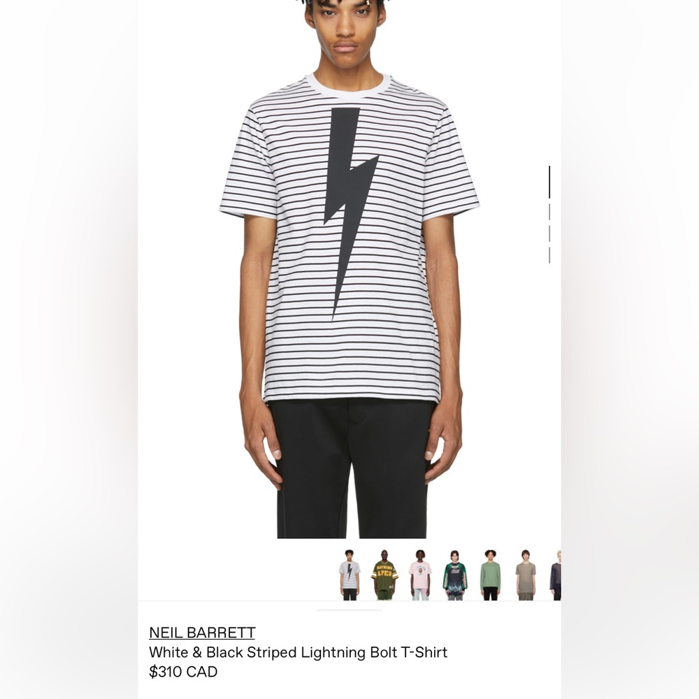 Neil Barrett striped thunder bolt shirt